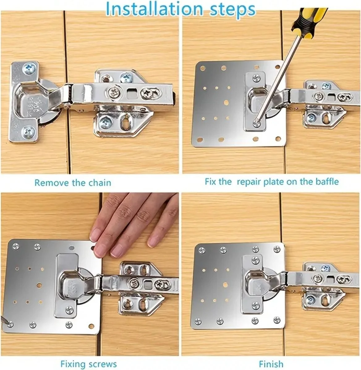 Paslanmaz Çelik Menteşe Onarım Plakası, Dayanıklı ve Kullanışlı Ürün