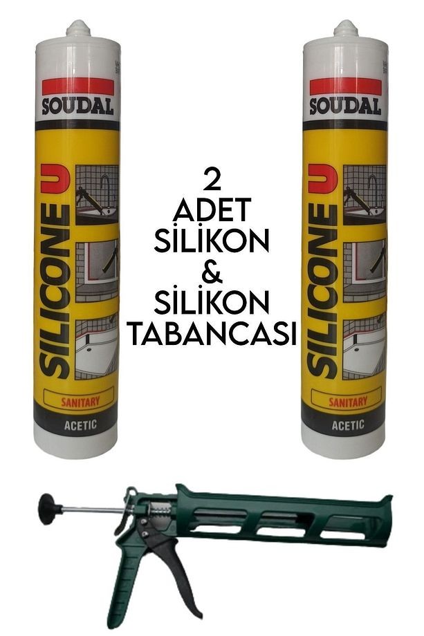 2 Adet Soğuk Şeffaf Silikon Ve Plastik Silikon Tabancası