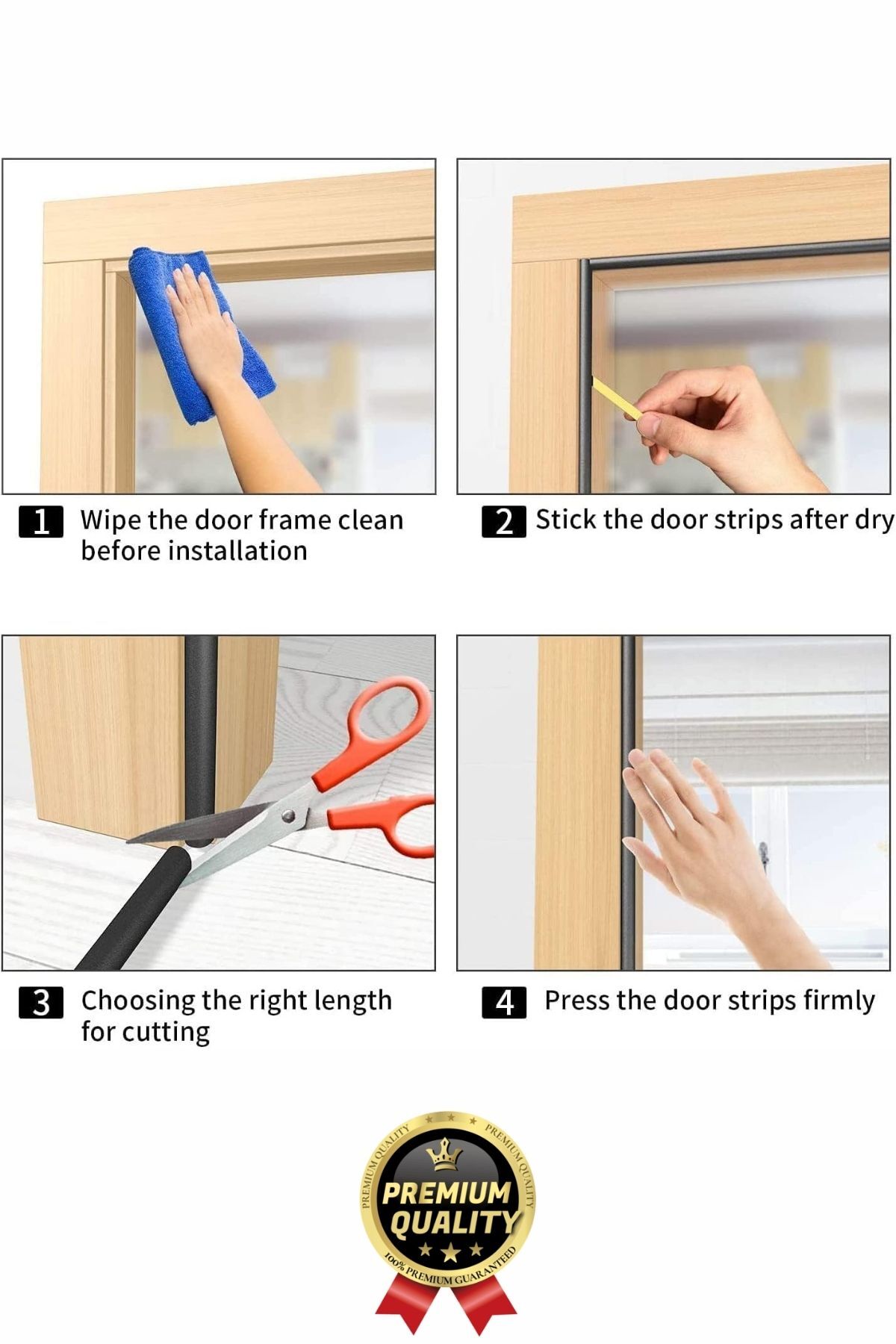 Güçlü Kendinden Yapışkanlı Kapı Pencere Soğuk Hava Geçirmez Yalıtım İzolasyon Beyaz Fitil 2 Metre