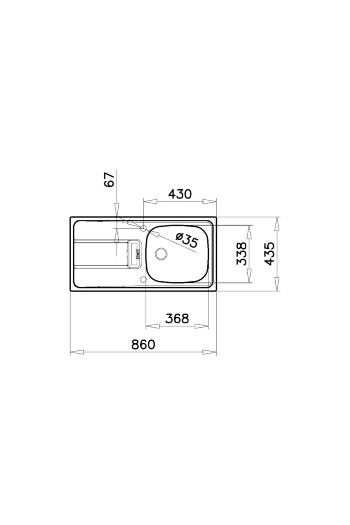 115120042 Gravity 45 E-xn Tek Hazneli Eviye,pas. Çelik,sağ