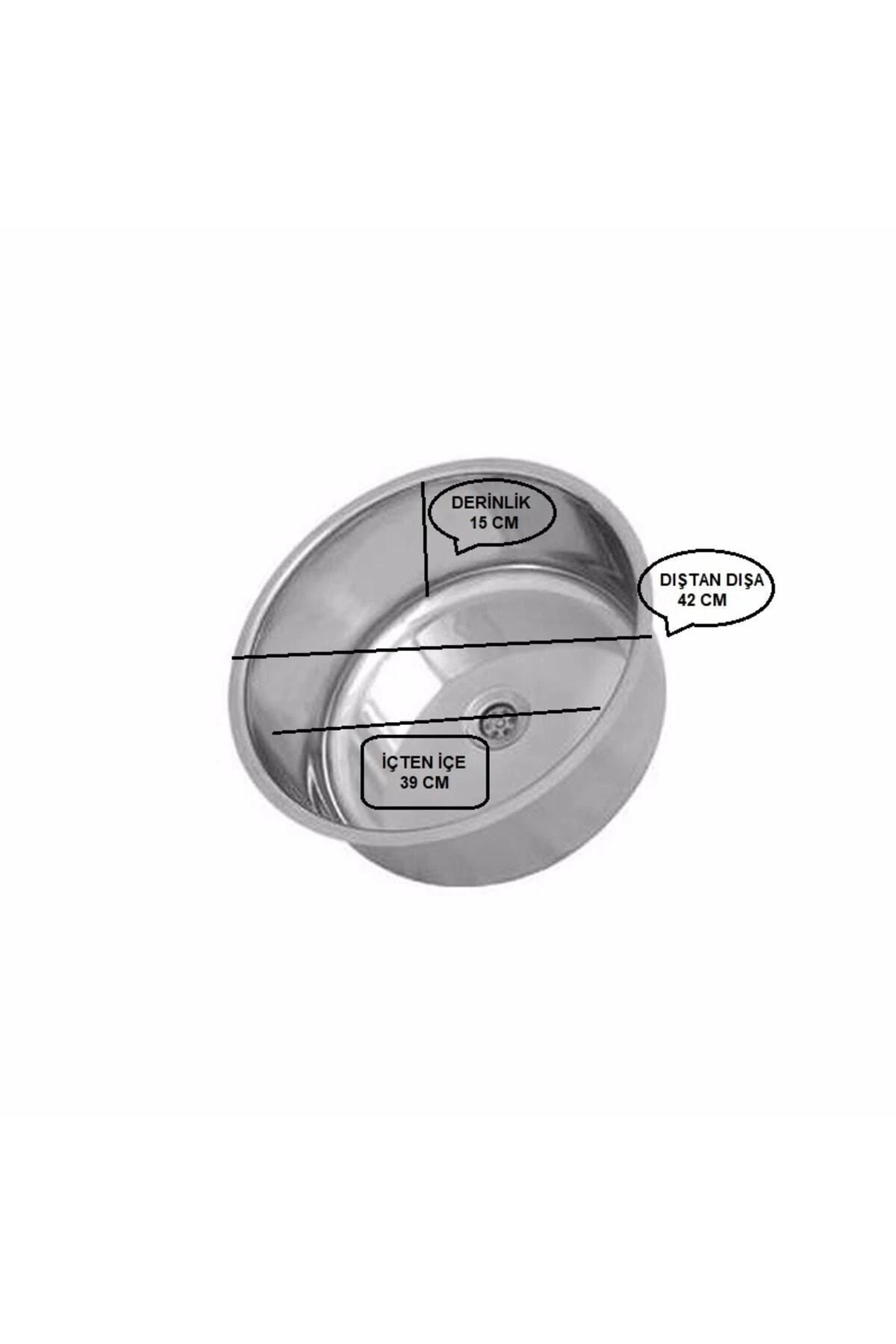 Paslanmaz Yuvarlak, Daire, Oval Krom Evye Mutfak Lavabosu Evyesi + Stoktan Aynı Gün Kargo..