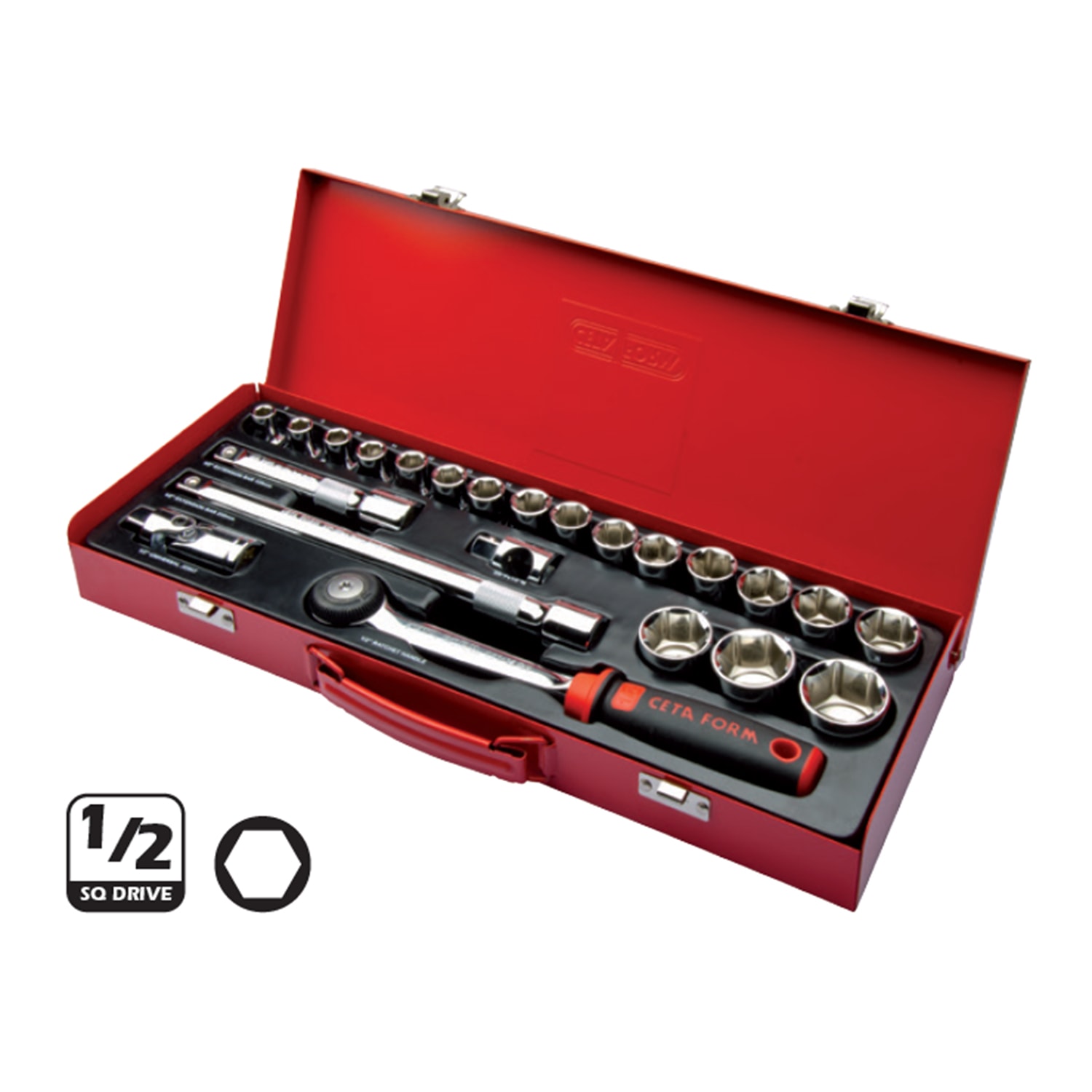 C20-23Mh4 23 Parça 1/2” 6 Köşe Lokma Takımı (Metal Çanta)