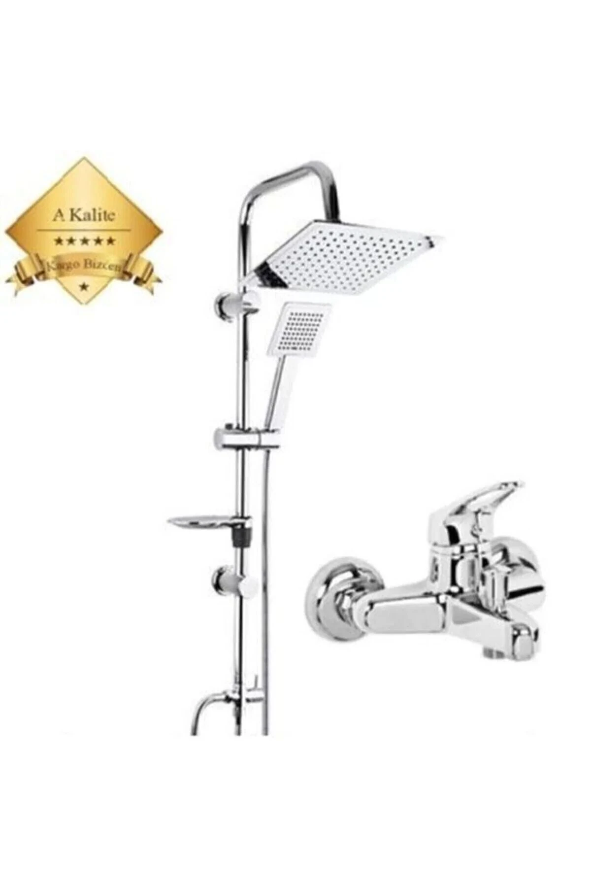 Lüx Krom Kare Duş Banyo Tepe Yağmurlama Duş Robot Seti Prinç Banyo Bataryası