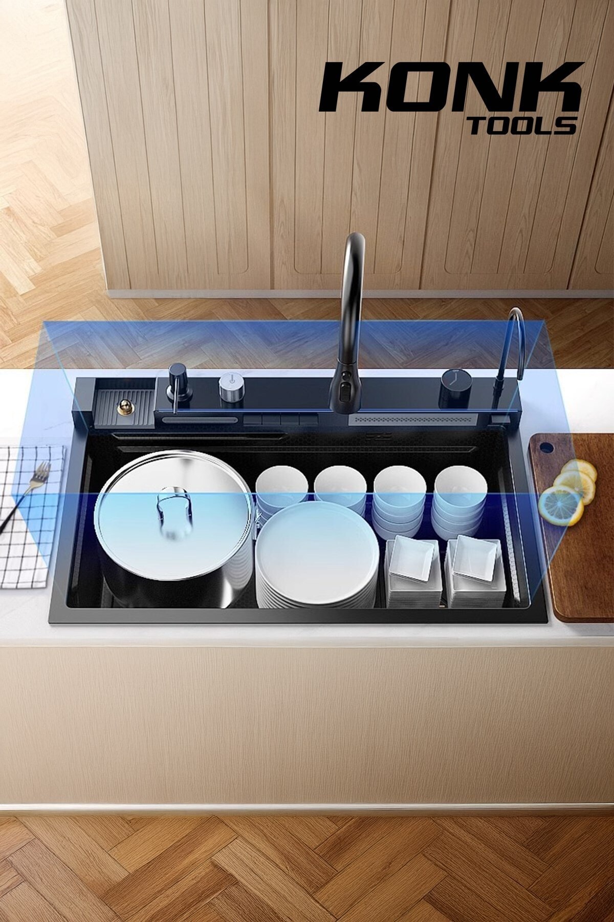 Lüx Dijital Akıllı Eviye Seti 75 cm