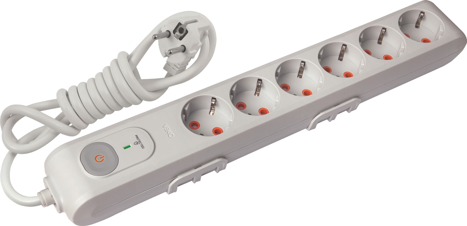 6'lı şok / Akım Korumalı topraklı + çocuk korumalı grup piriz 90117632-ZM