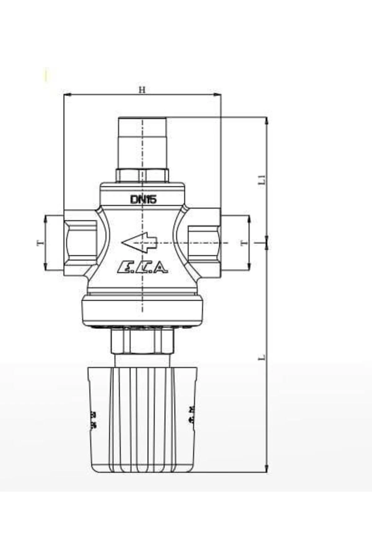 1/2" Su Basınç Düşürücü Valf Volan Ayarlı (İç Vida x İç Vida) 602111099
