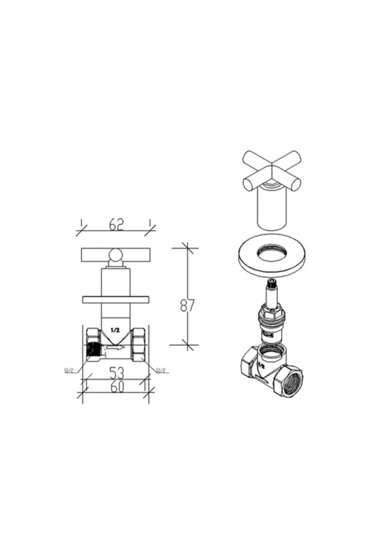 Cross (PPRC) Stop Valf 69225
