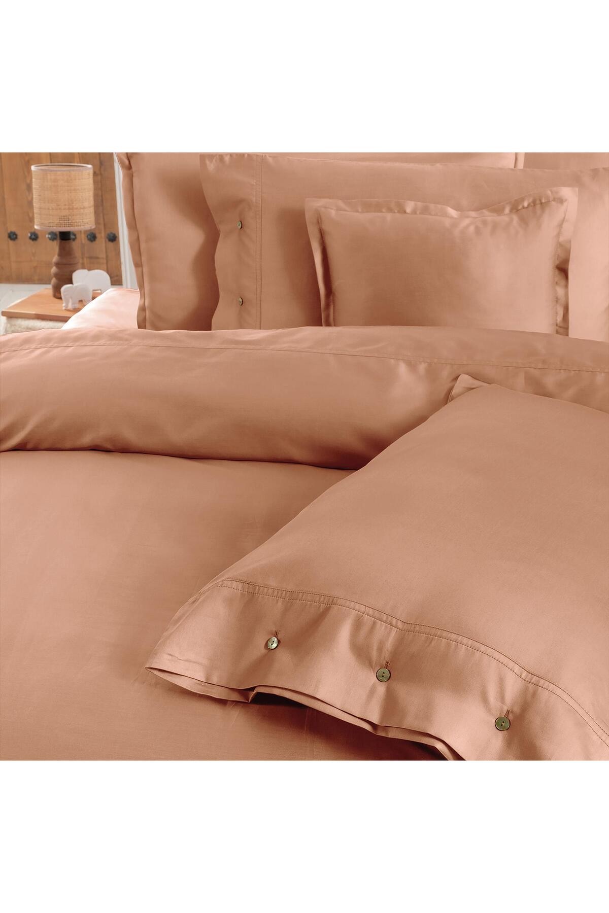 Monochrome Salmon %100 Pamuk Saten ''300 TC" Nevresim Takımı TK v12