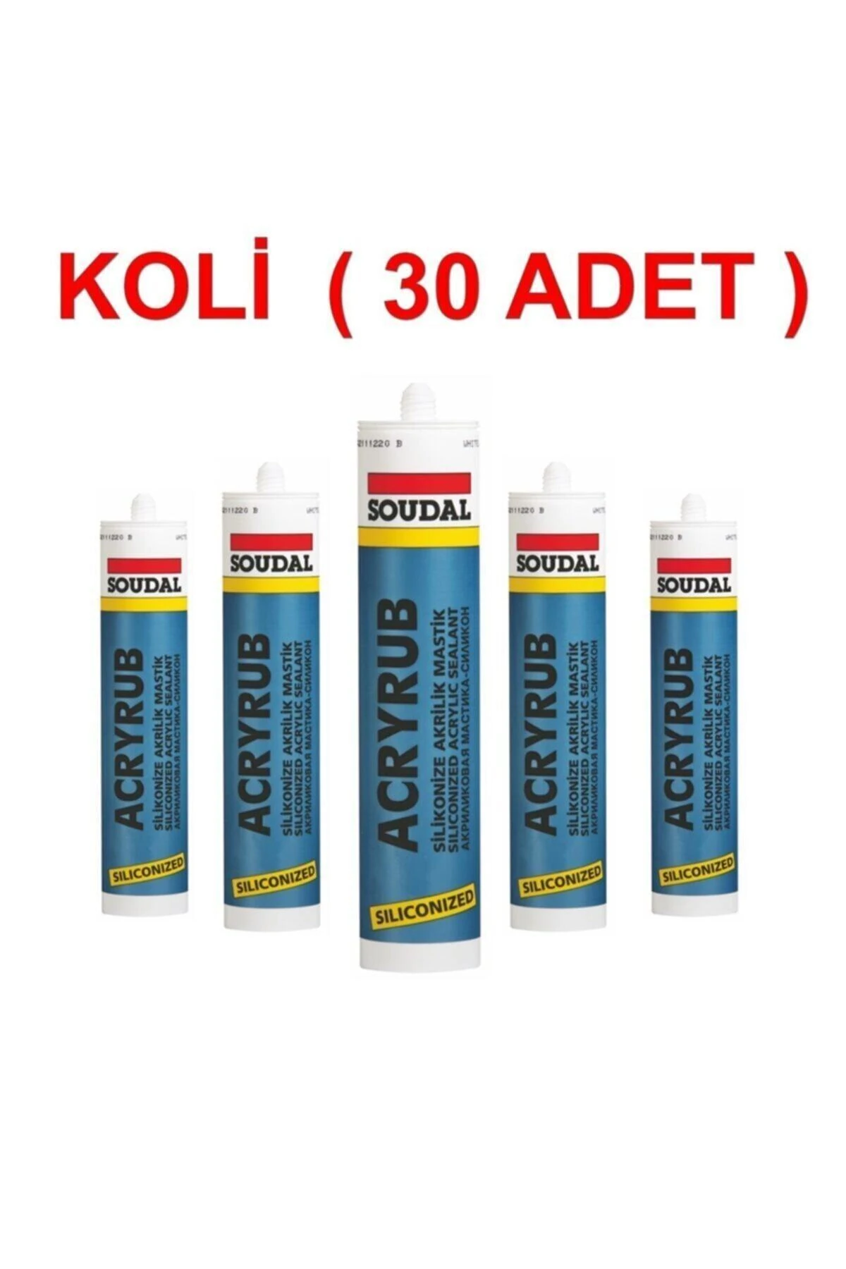 Acryrub Silikonize Mastik Beyaz 500gr - Koli 30 Adet