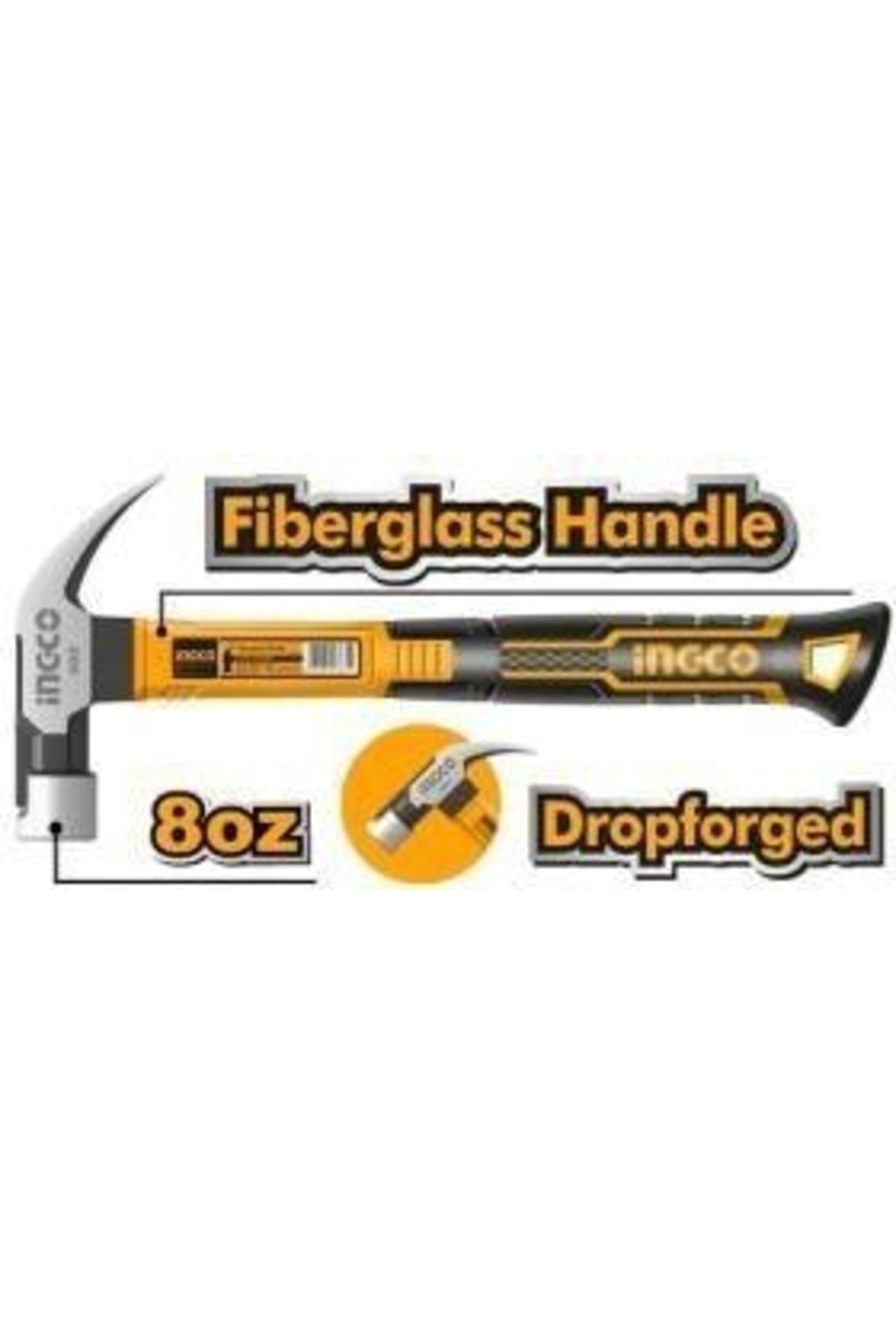 Fiberglass Saplı Mini Çatal Çekiç 220gr Hchd0086