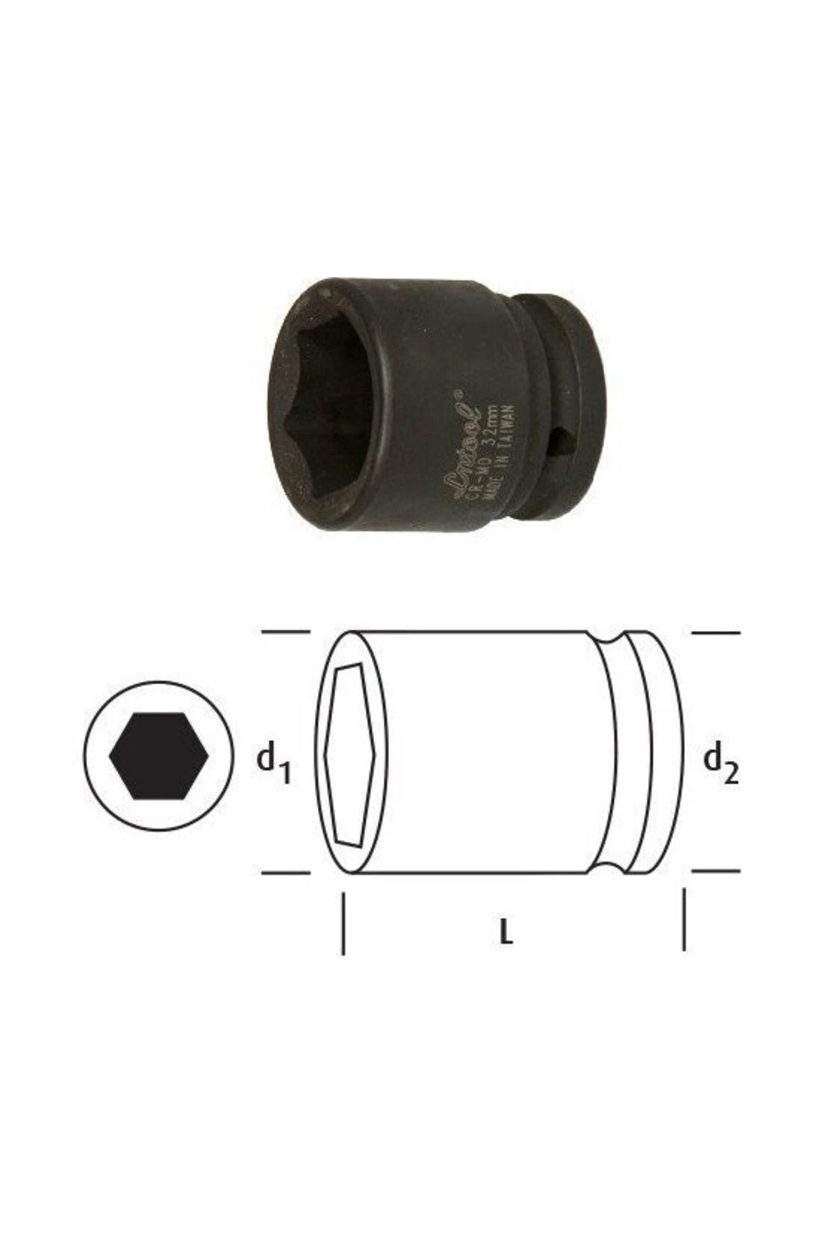 3/4'' Havalı Lokma Kısa 60 Mm