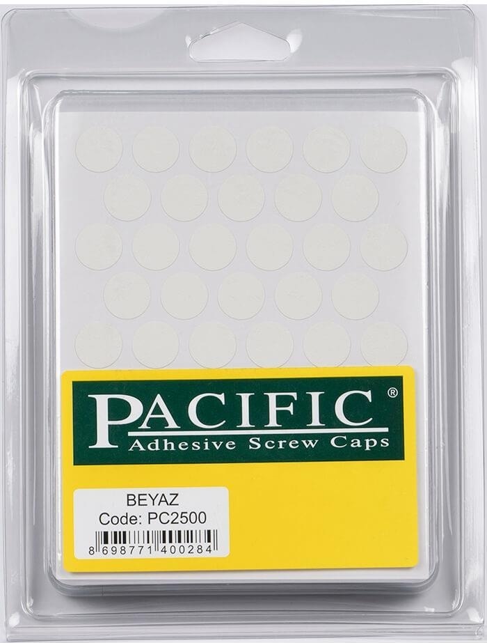 Pvc Yapışkan Tapa 14MM 1plk=50 Ad Beyaz