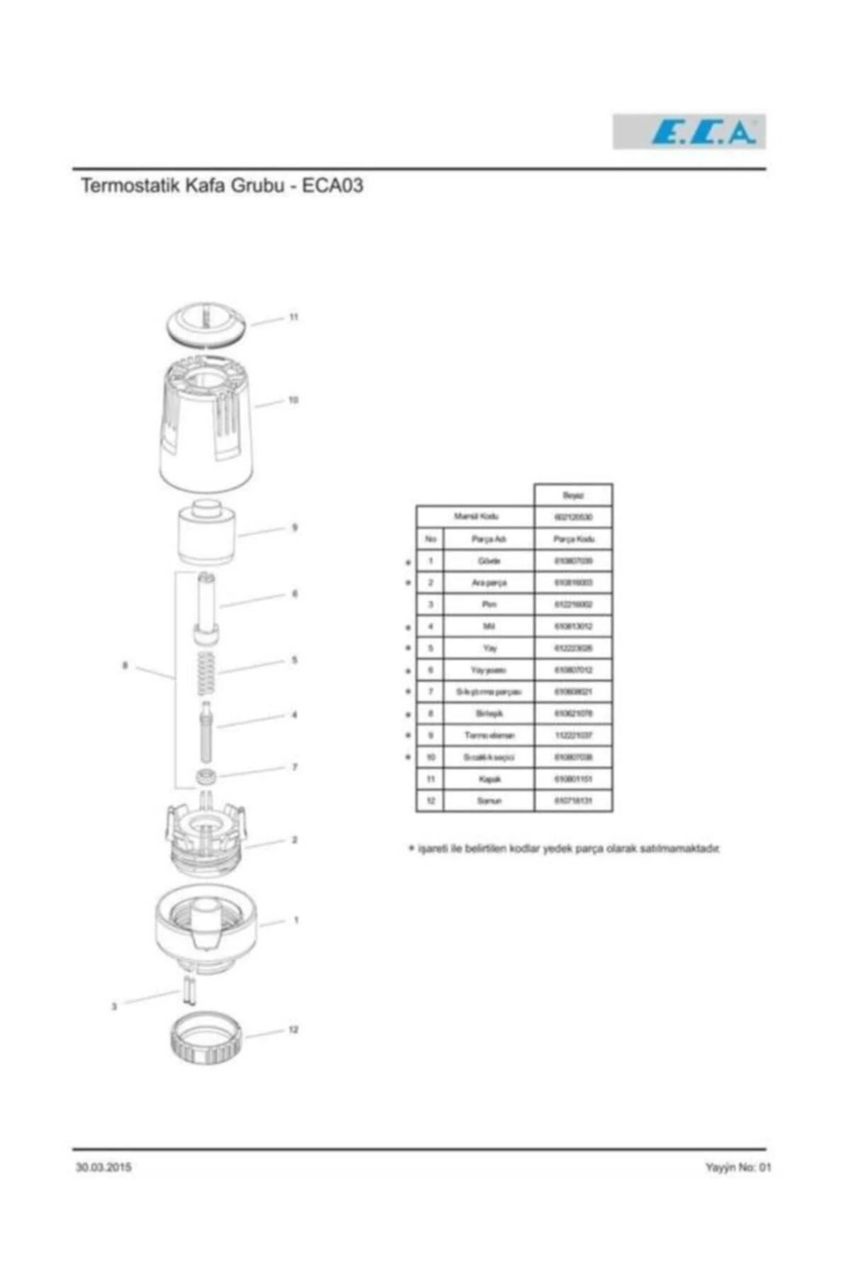 Termostatik Vana Kafası Trv4