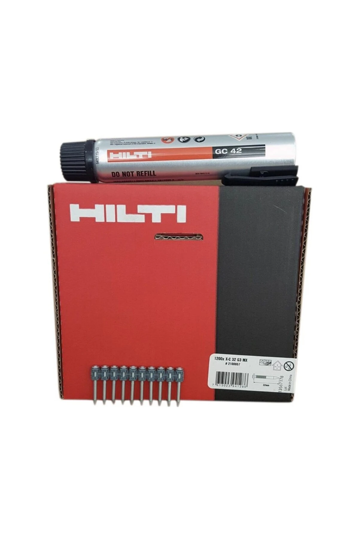 HİLTİ ÇİVİSİ 750 X  X-GN 32 MX 32MM+(GAZ TÜPÜ GC 22) GX120  750 ADET / PAKET