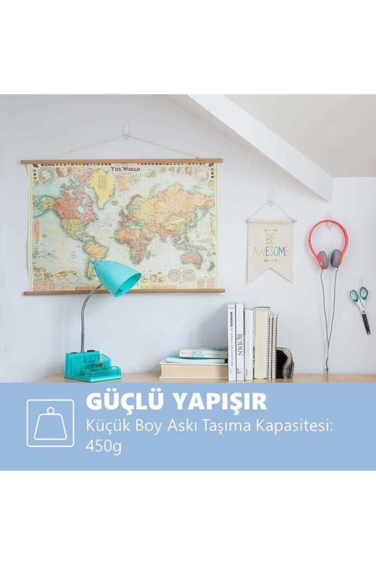 3M Command | İpli Askı Arkası, Küçük, Şeffaf Çerçeveler İçin, İz Bırakmaz ve Güçlü Yapışkan