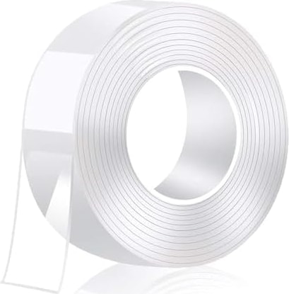 OZKUVVET 2 Metre Su Sızdırmaz Çift Taraflı Şeffaf Bant LTS-BND06 (Uzunluk 2m, GENIŞLIK:30MM, Kalınlık:1mm) Ekstra Güçlü Yıkanabilir Ince Nano Bant, Halı, Ev, Mutfak, Banyo, Araba Veya Ofis