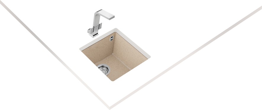 SQUARE 34.40 TG AVENA BEIGE Tezgahaltı Granit Eviye Bej 34 cm 115230032
