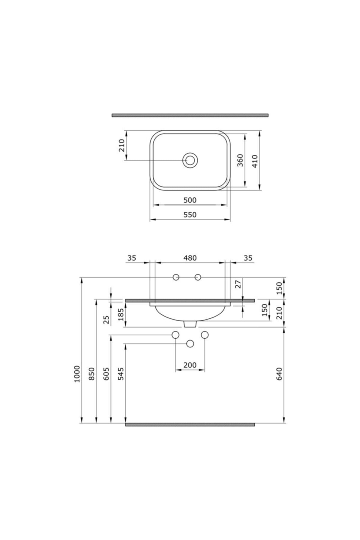 Scala Tezgah Altı Lavabo 55 Cm -parlak Beyaz