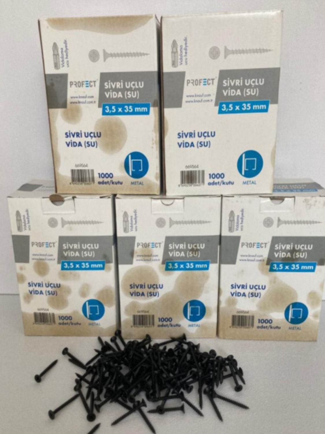 Sivri Uçlu Alçıpan Vidası (Vidalama Ucu Hediyeli) 3,5X35 mm 1 Kutu 1000ADET