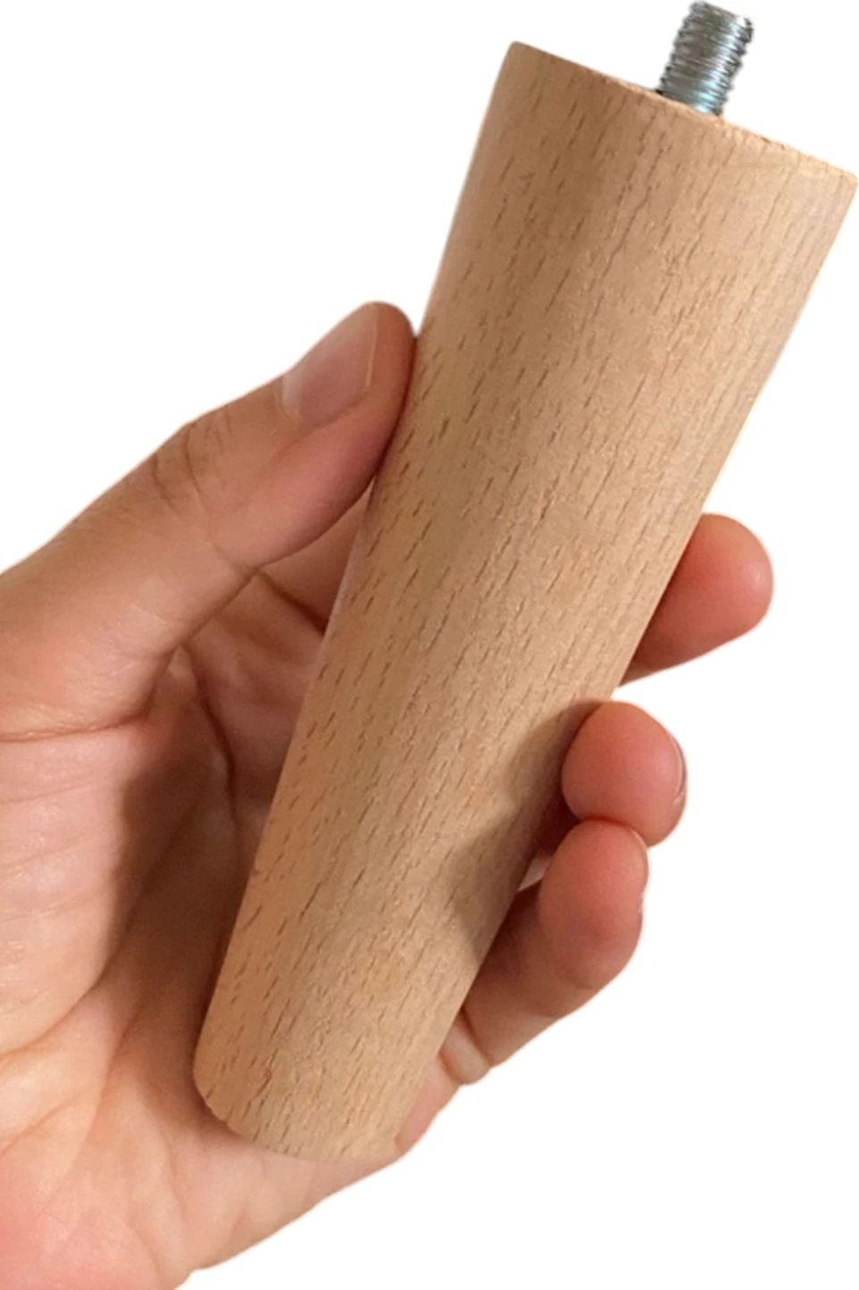 8 Adet Ahşap 12 cm Dolap Mobilya Koltuk Kanepe Destek Ayağı - Konik M8 Civatalı