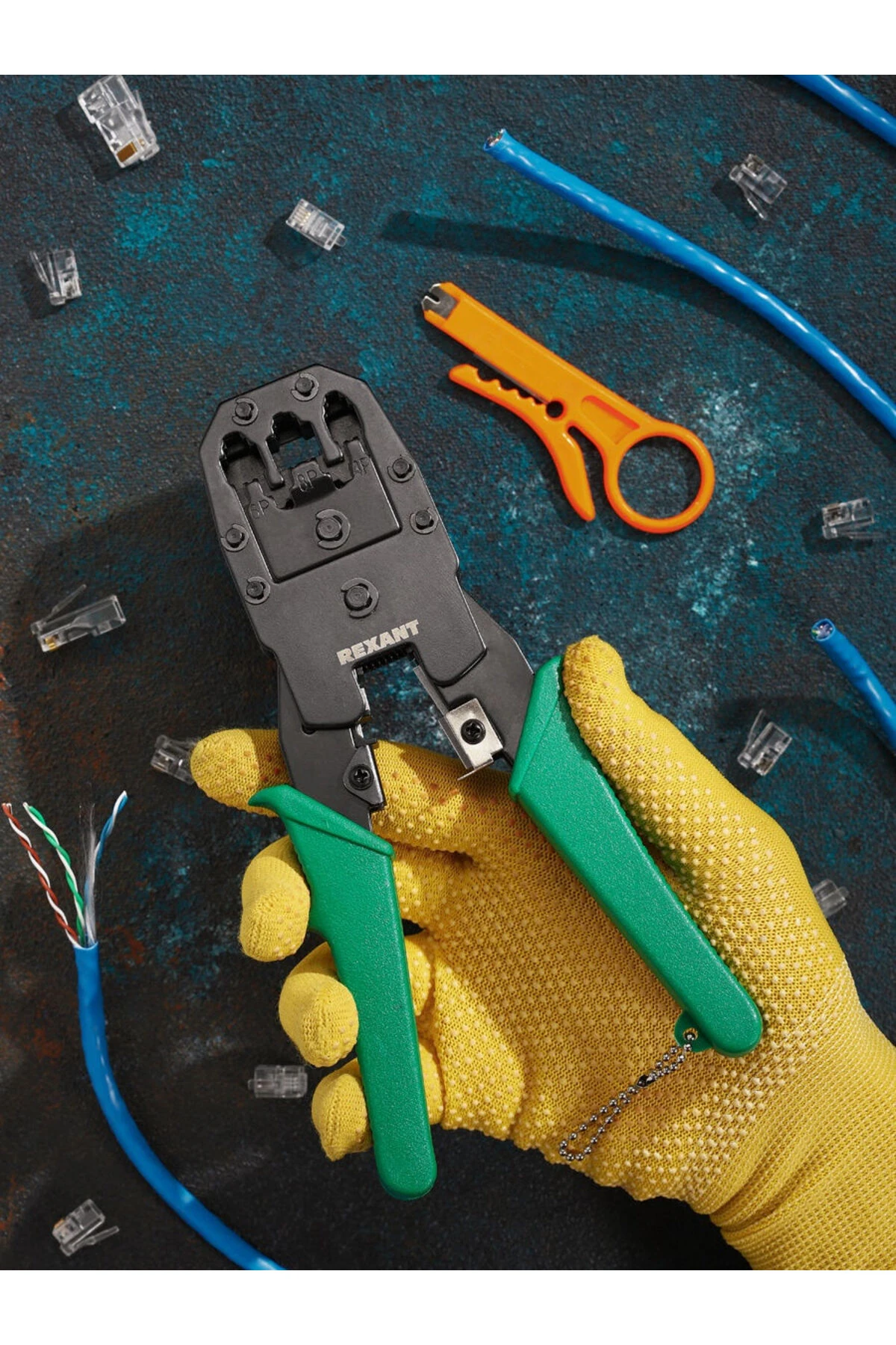 Kablo Sıkma ve Soyma Pensesi RJ-11-RJ-12-RJ-45 4P 6P 8P 720854