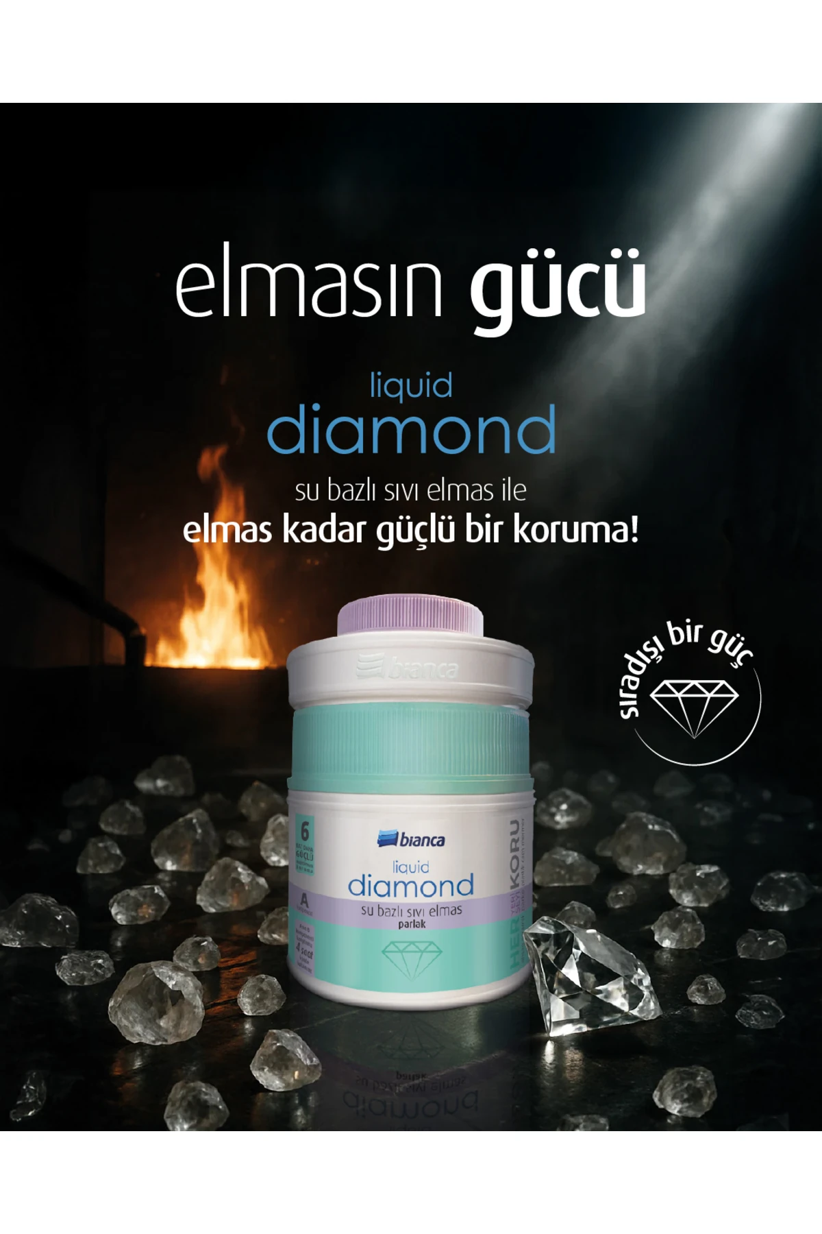 Lıquıd Dıamond (SIVI ELMAS) Su Bazlı Kokusuz Ekstra Dayanıklı Şeffaf Sıvı Cam 600 ml