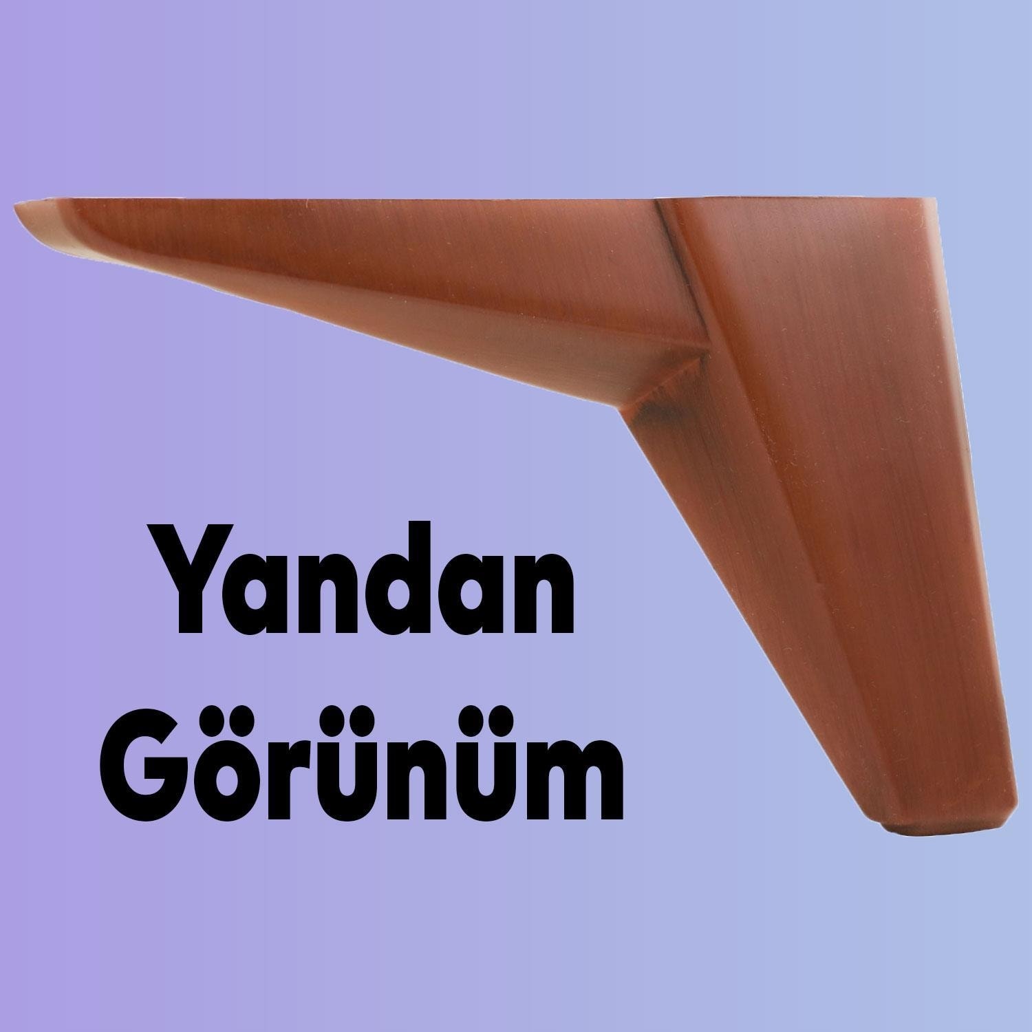 Sedir Lüks Mobilya Kanepe Sehpa Tv Ünitesi Koltuk Ayağı 14 cm Ahşap Desenli Kahverengi Ayak 4 Adet