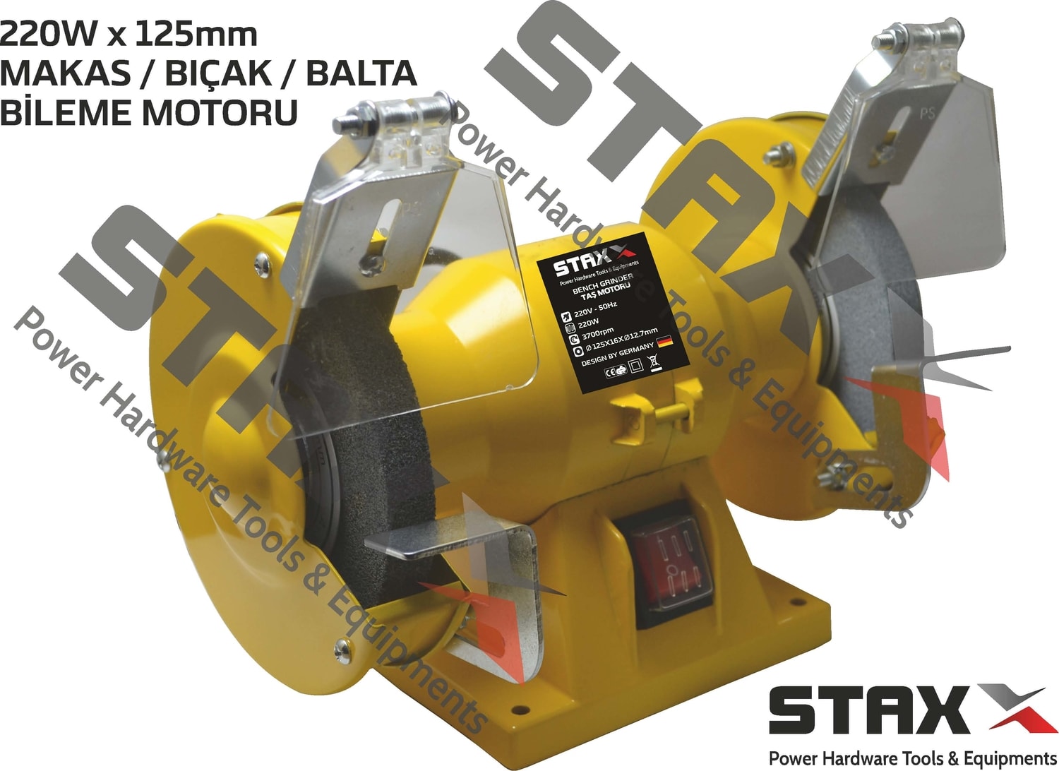 Bıçak Makas Balta Bileme Motoru 220 W Çark Zımpara Bileme Taşı 125 mm