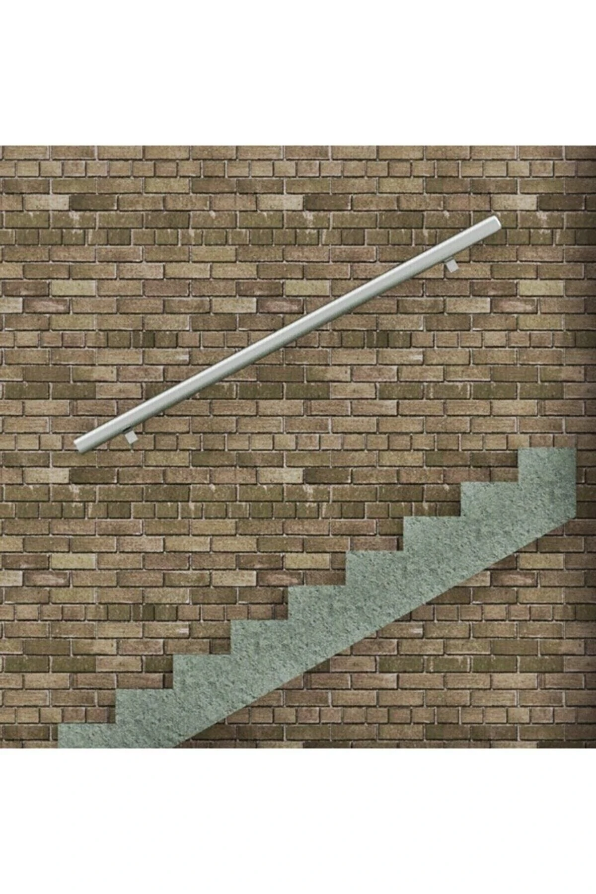 Alüminyum Duvar Merdiven Korkuluğu (2mt) 50mm Boru Kalın Tip.