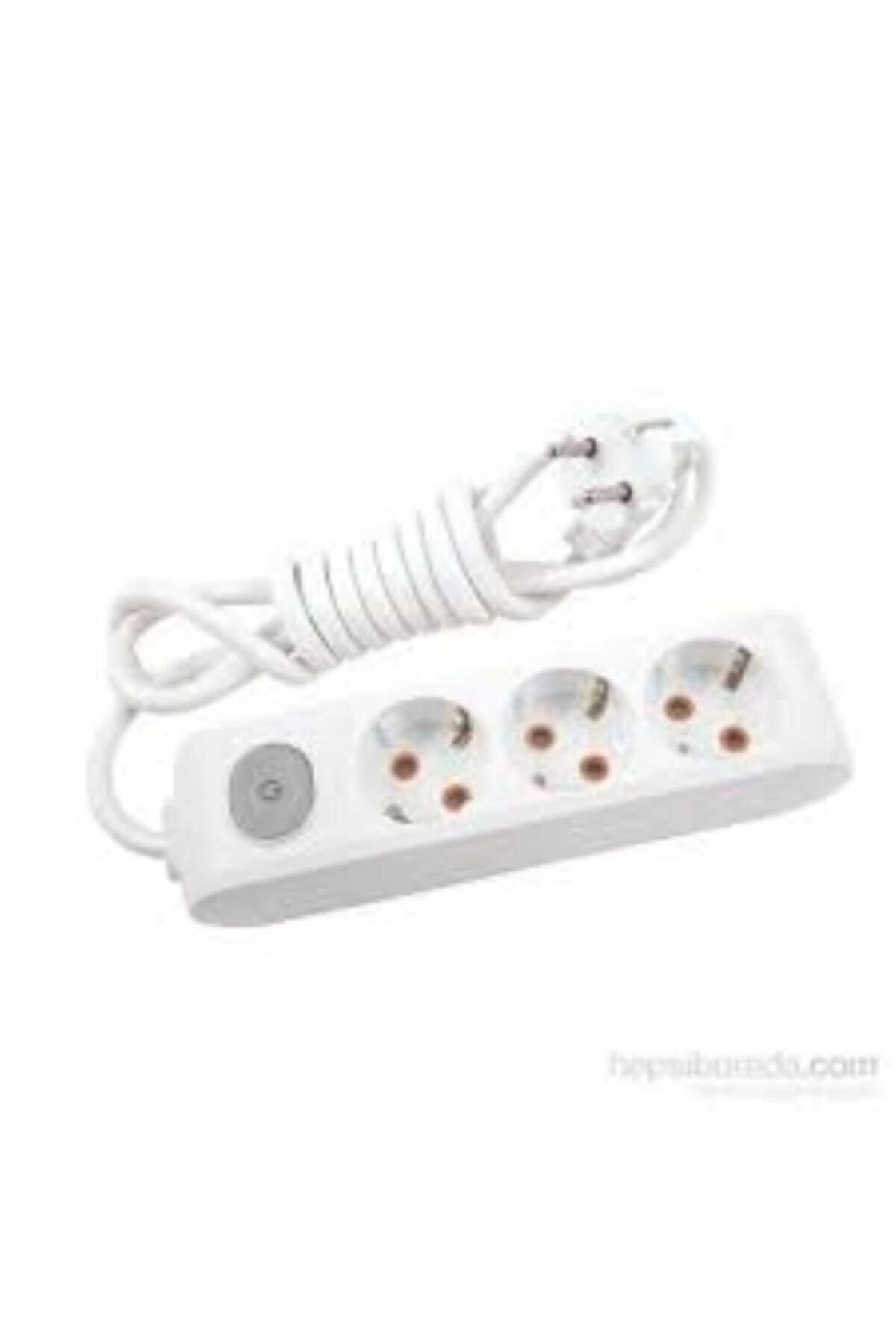 Multi-let Üçlü Priz Anahtarlı Topraklı Kablolu 3 Metre-beyaz