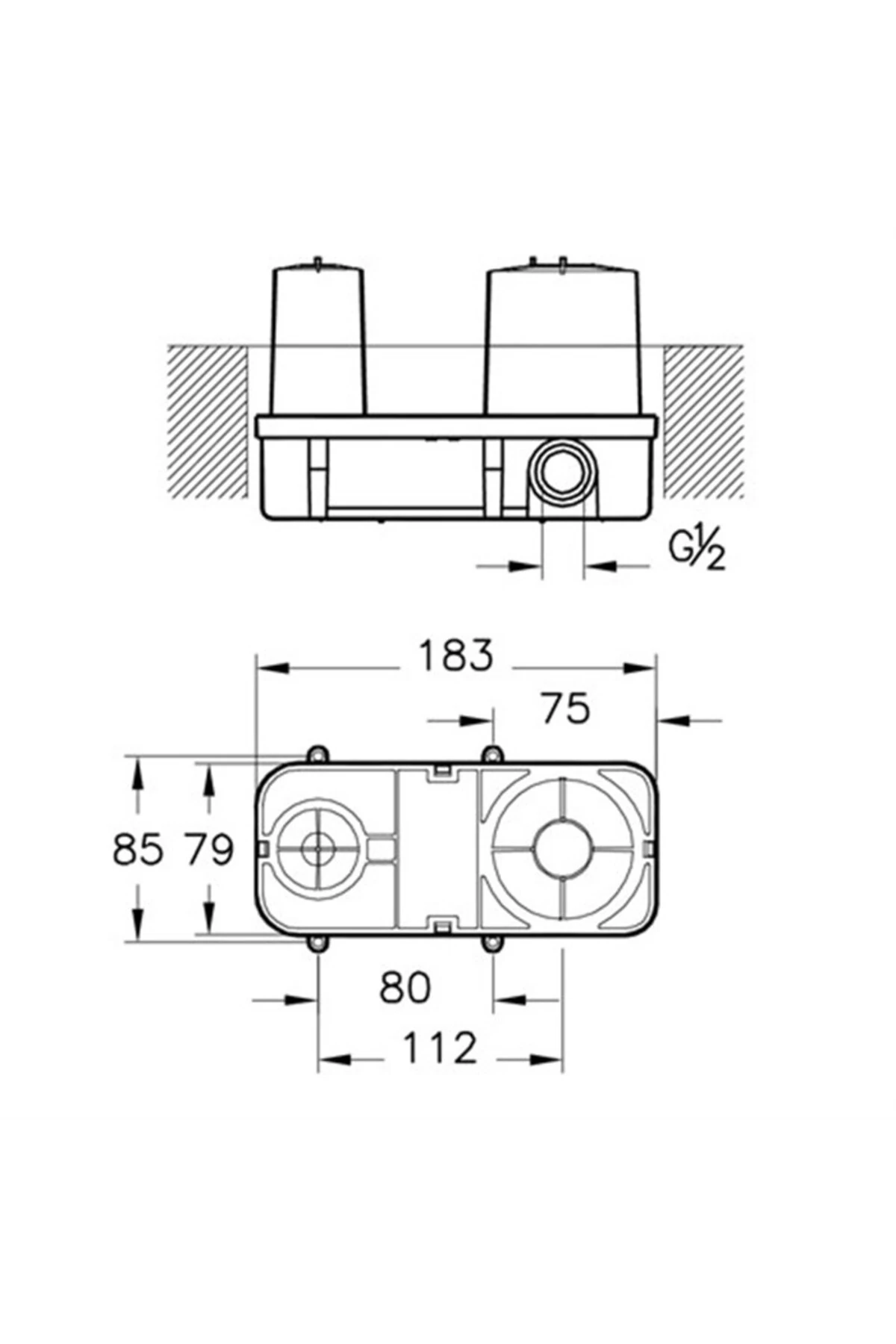 Minibox Ankastre Lavabo Bataryası Sıva Altı Grubu A42230
