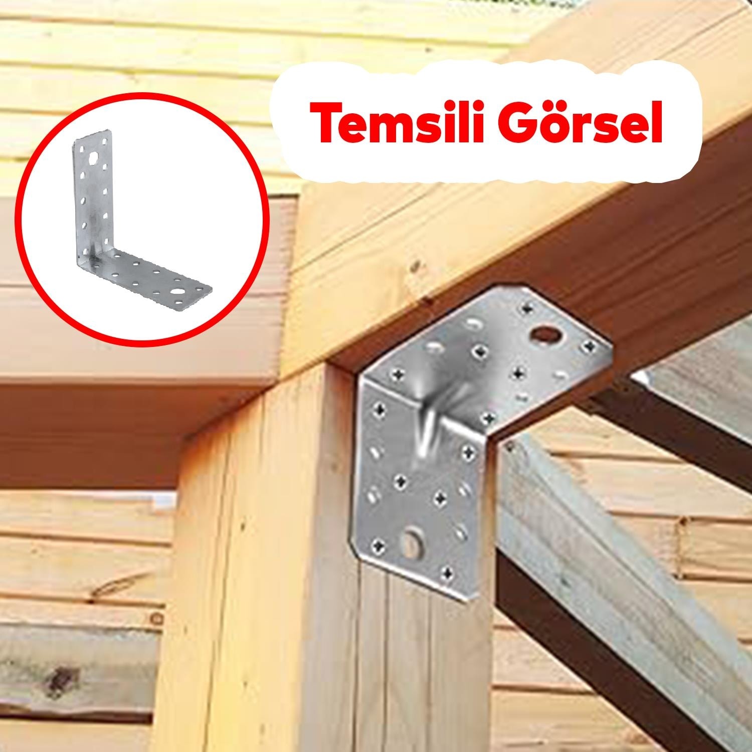 Mobilya Dolap Duvar Sabitleme 10 Adet Metal Köşebent 100X100X40 mm Bağlantı Aparatı L Demiri Gönye