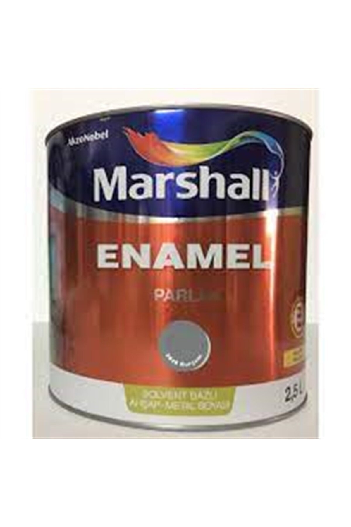 MARSHALL Enamel Solvent Bazlı Ahşap-Metal Boyası Parlak Kurşuni 2,5 lt