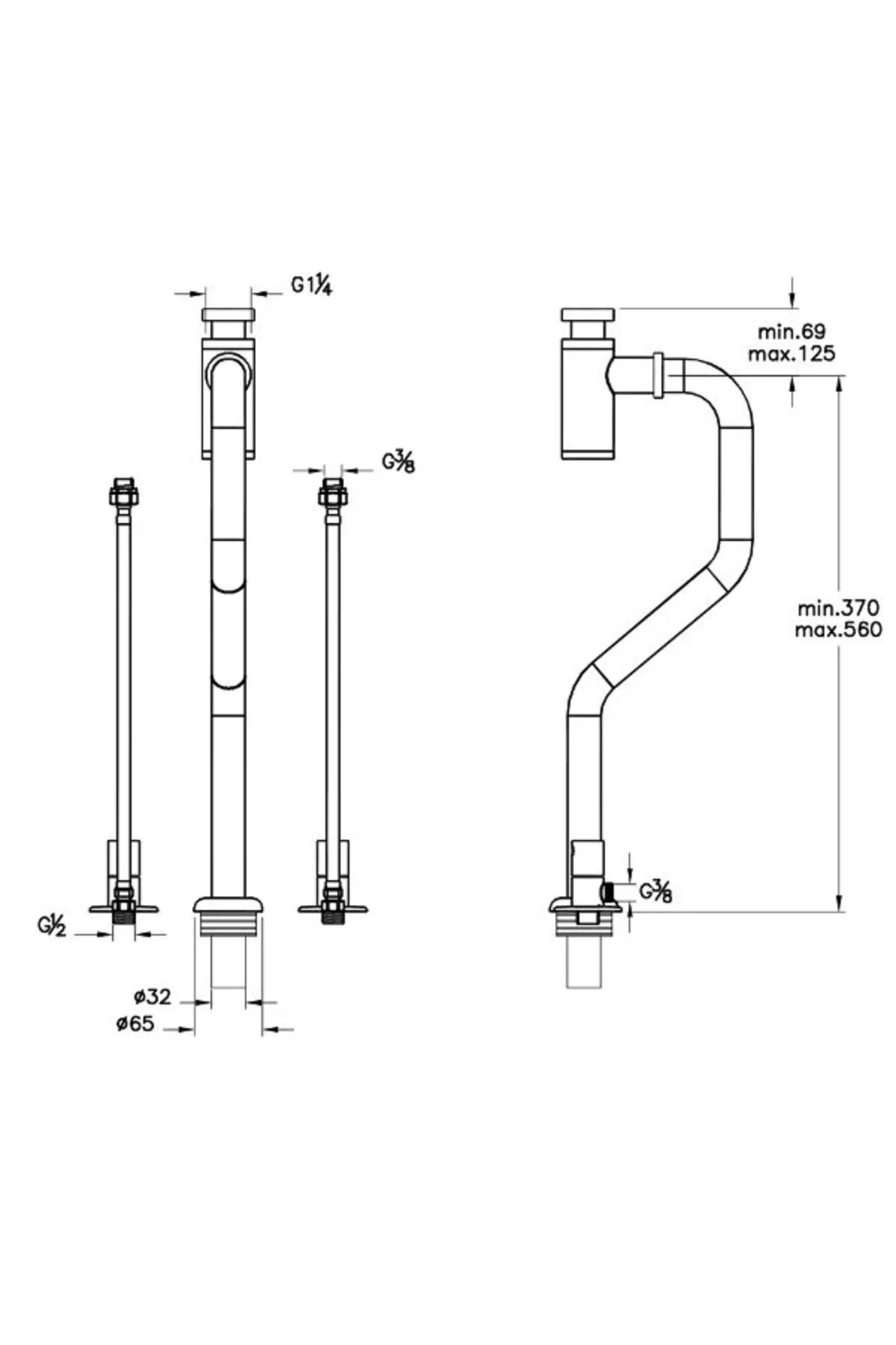 Lavabo Sifonu, Origin Monoblok, Bakır, A4515726