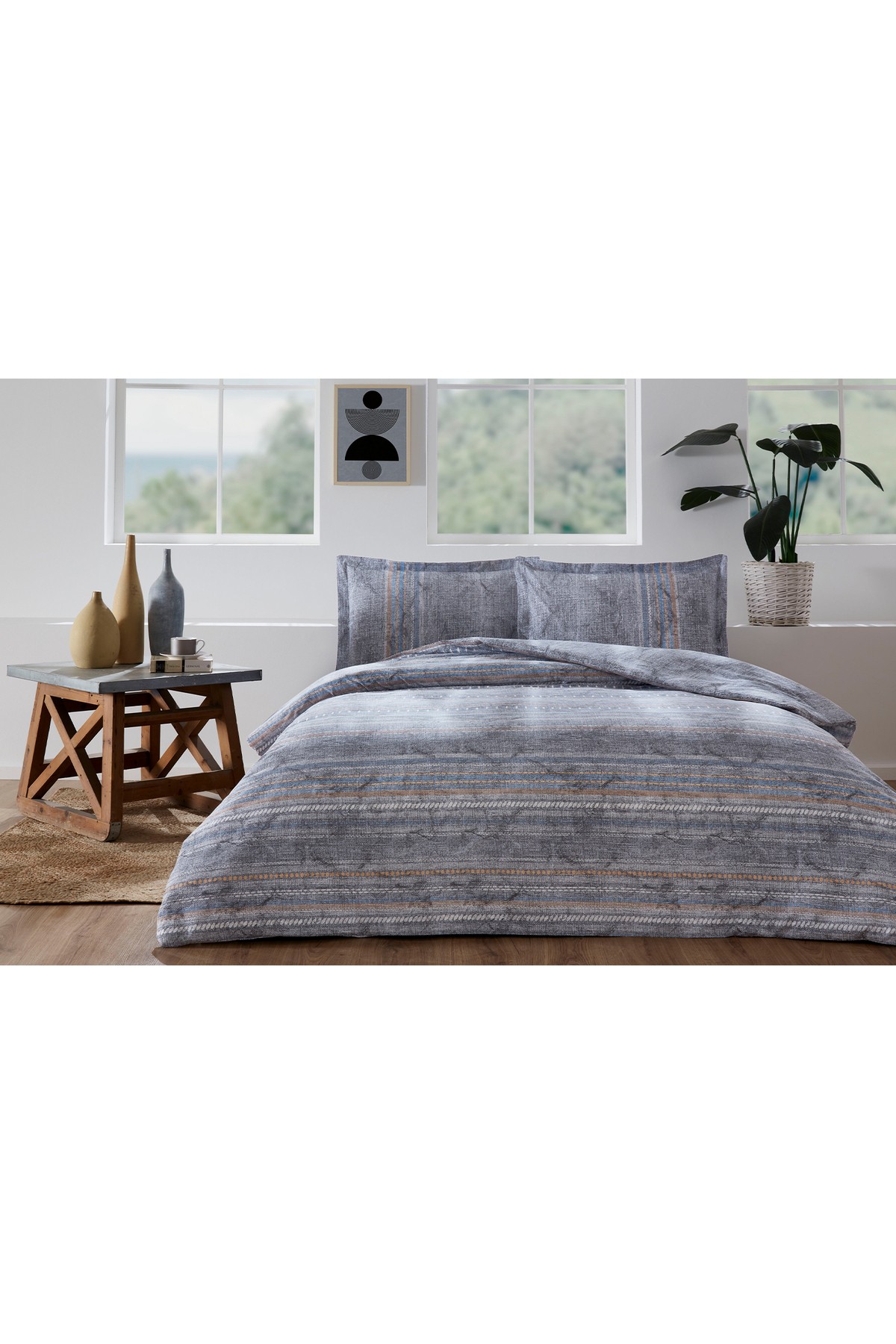 Colorado King Size Lastikli Çarşaf Nevresim Takımı