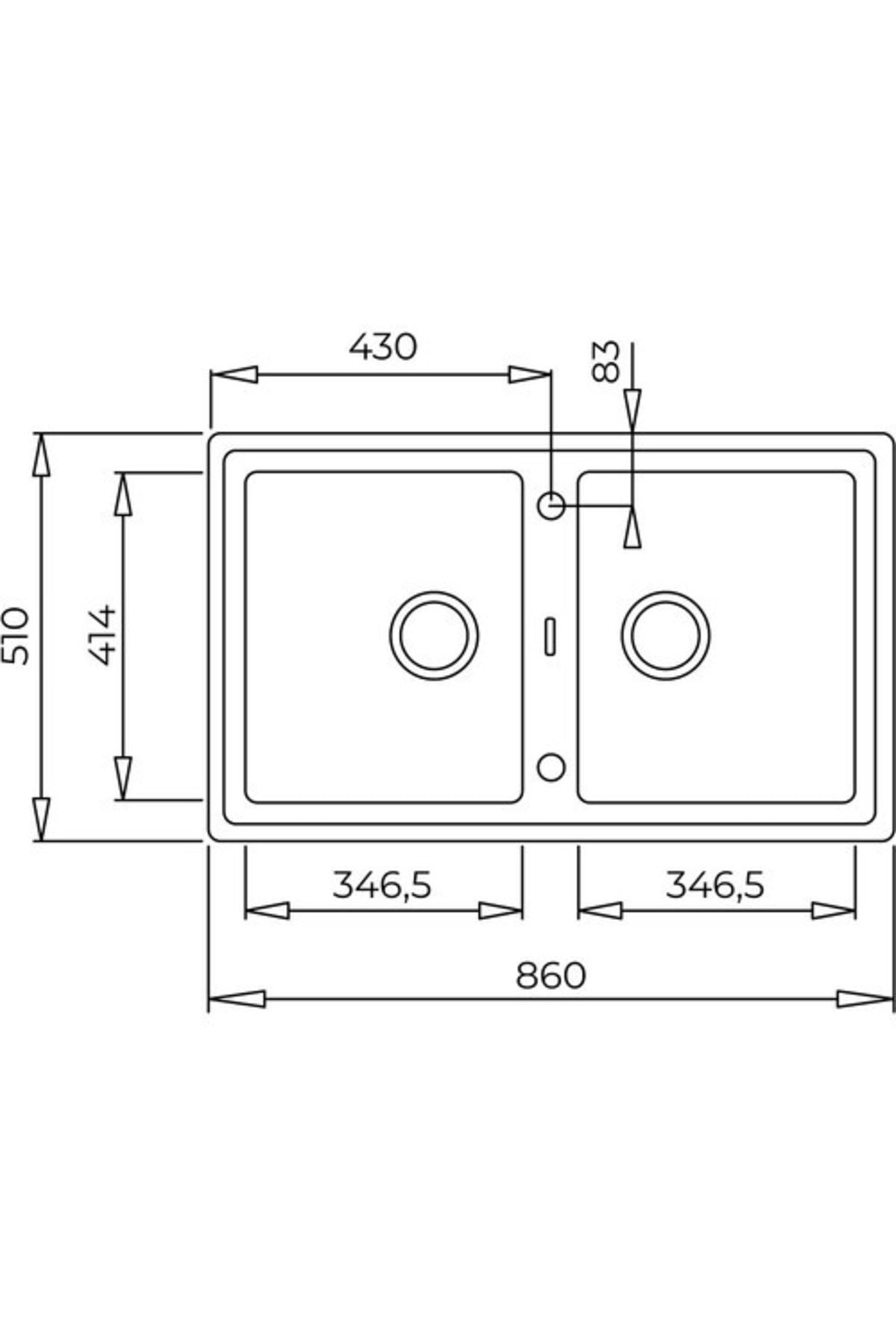 - Stone 90 B-tg Topasbeıge - Granit Eviye - Bej - 90 Cm - 115260011