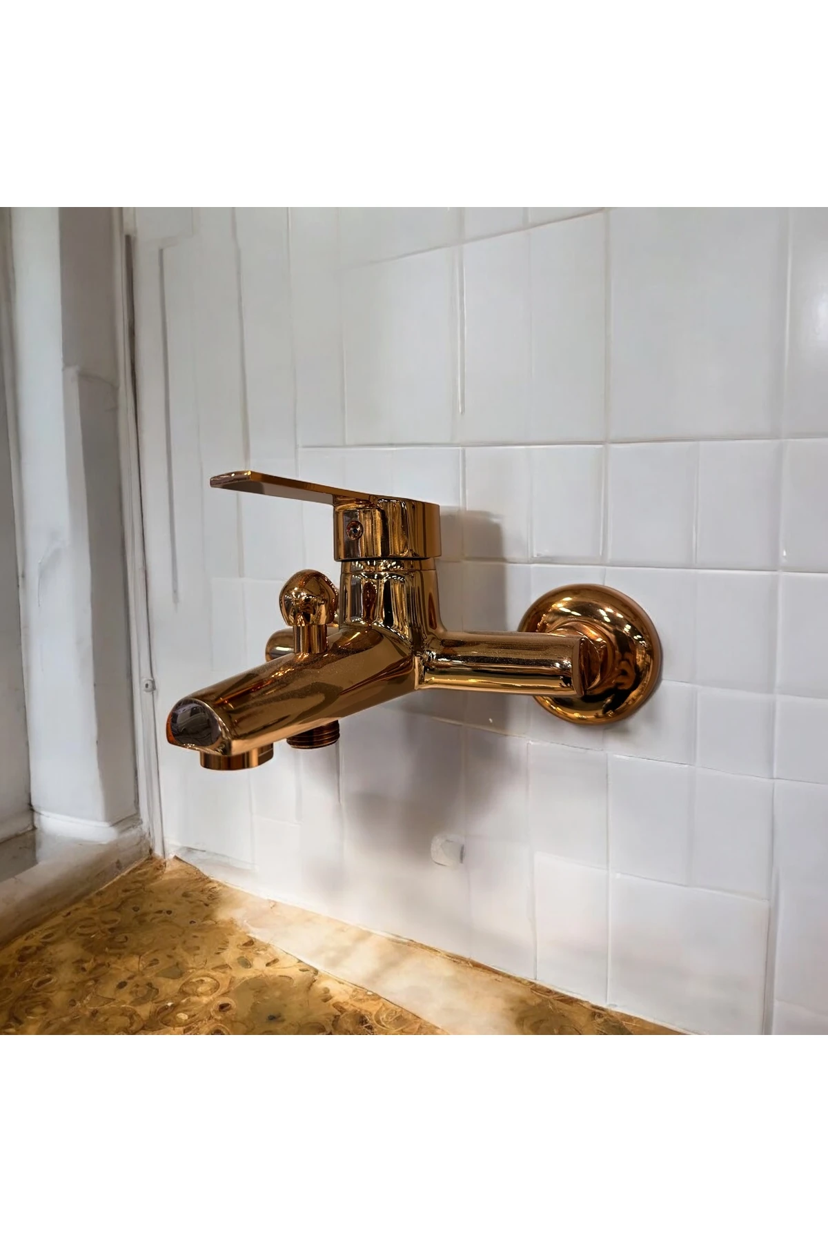 Bronz Duş Seti Bakır Banyo Bataryası Dahil Kare Premium Yağmurlama Başlık