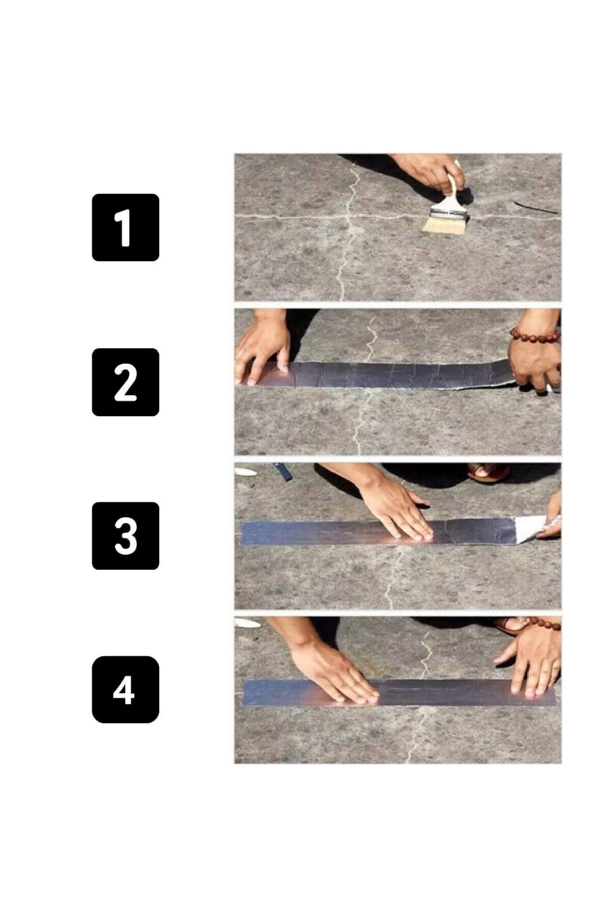 OZKUVVET Yapışkanlı Folyo Bant 5 Metre*10 Cm Su Geçirmez Çatı Boru Duvar Çatlak Onarıcı Bant