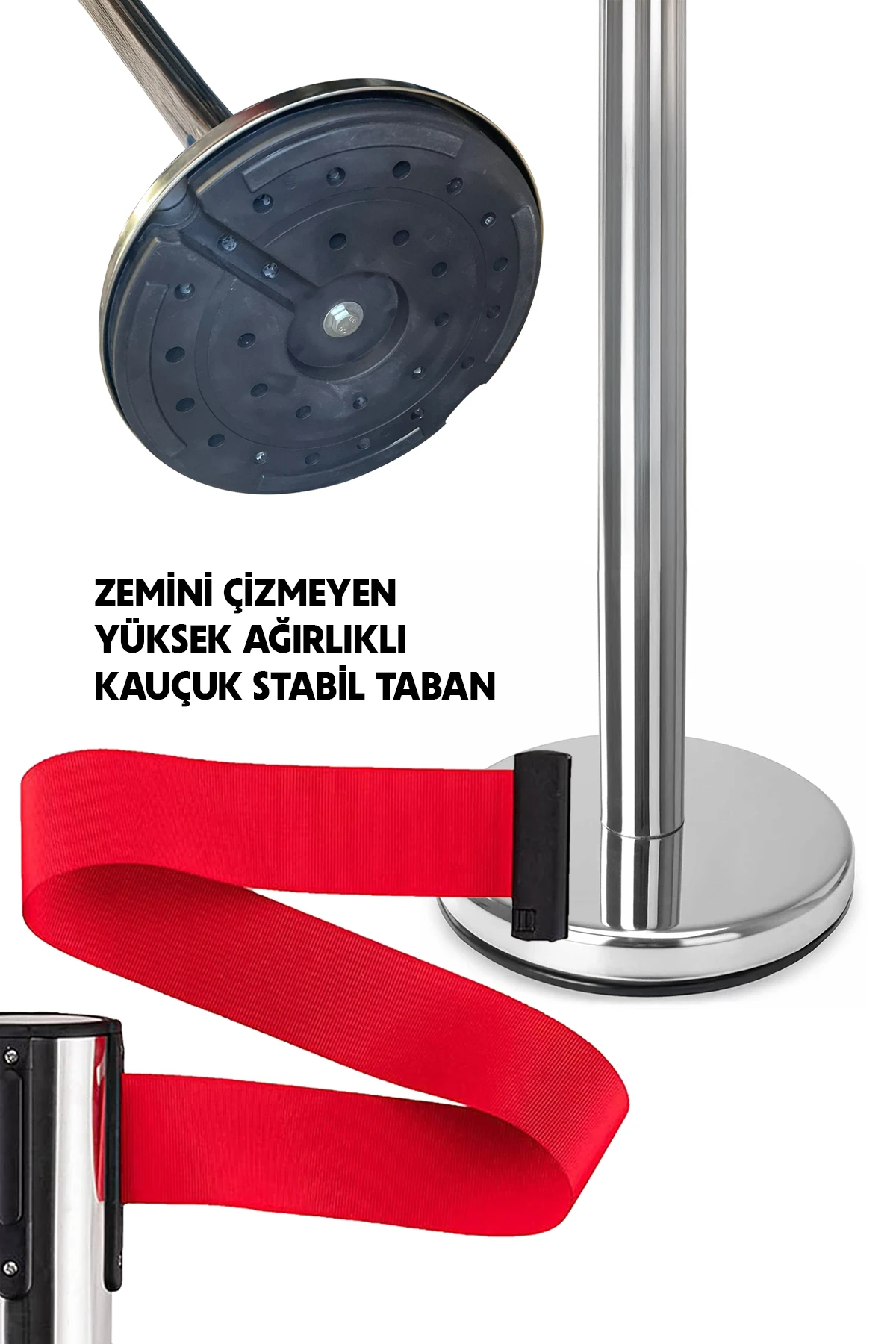 Krom Şerit Bariyer Yönlendirme Bariyeri Ayaklı Şerit Bariyer Güvenlik Bariyeri Ayaklı Bariyer