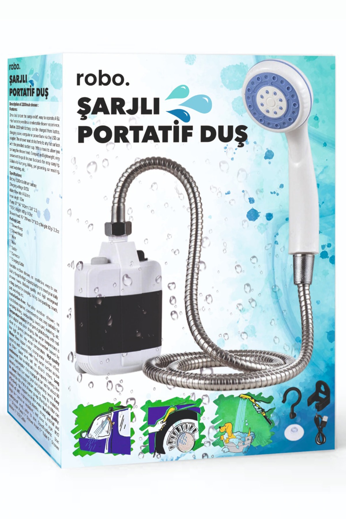 Şarjlı Portatif Taşınabilir Duş