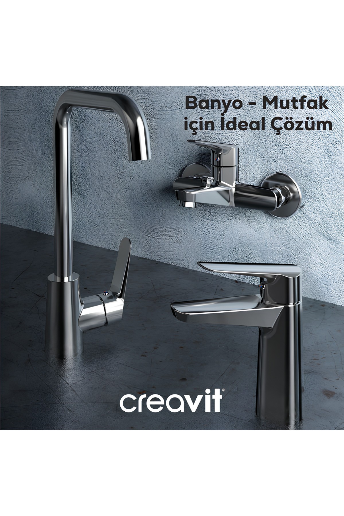 Bevel Batarya Seti 3’Lü Banyo-Lavabo-Eviye