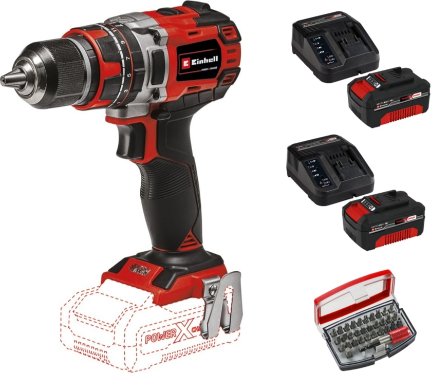EİNHELL Tp-Cd 18/50 Li-I Bl Solo Akülü Vidalama Seti + 2 x 4 Ah Starter Kit + Kwb 32 Parça Bits Uç