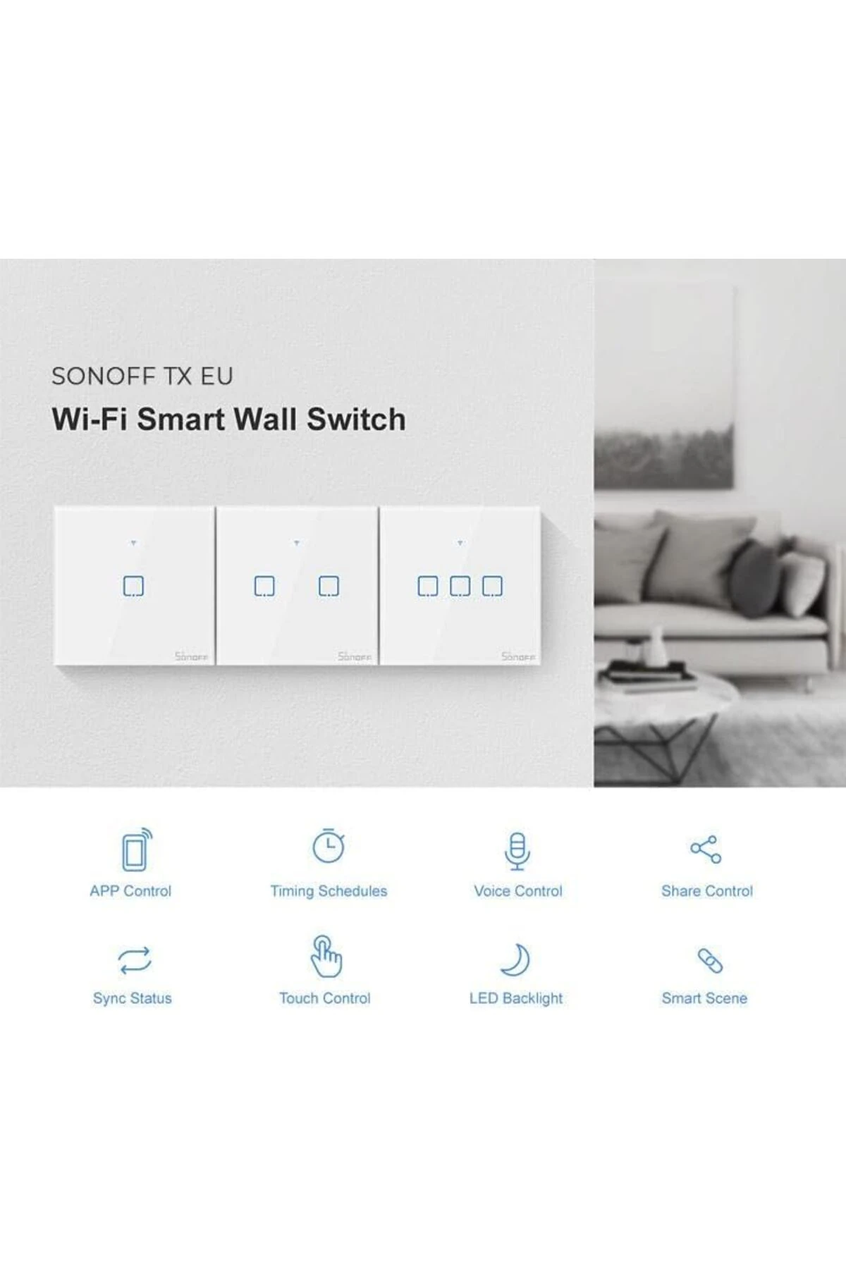 Ev Wi-Fi Işık Anahtarı Google Home-Alexa (Yeni Versiyon) BAGHOOUSE 1059428