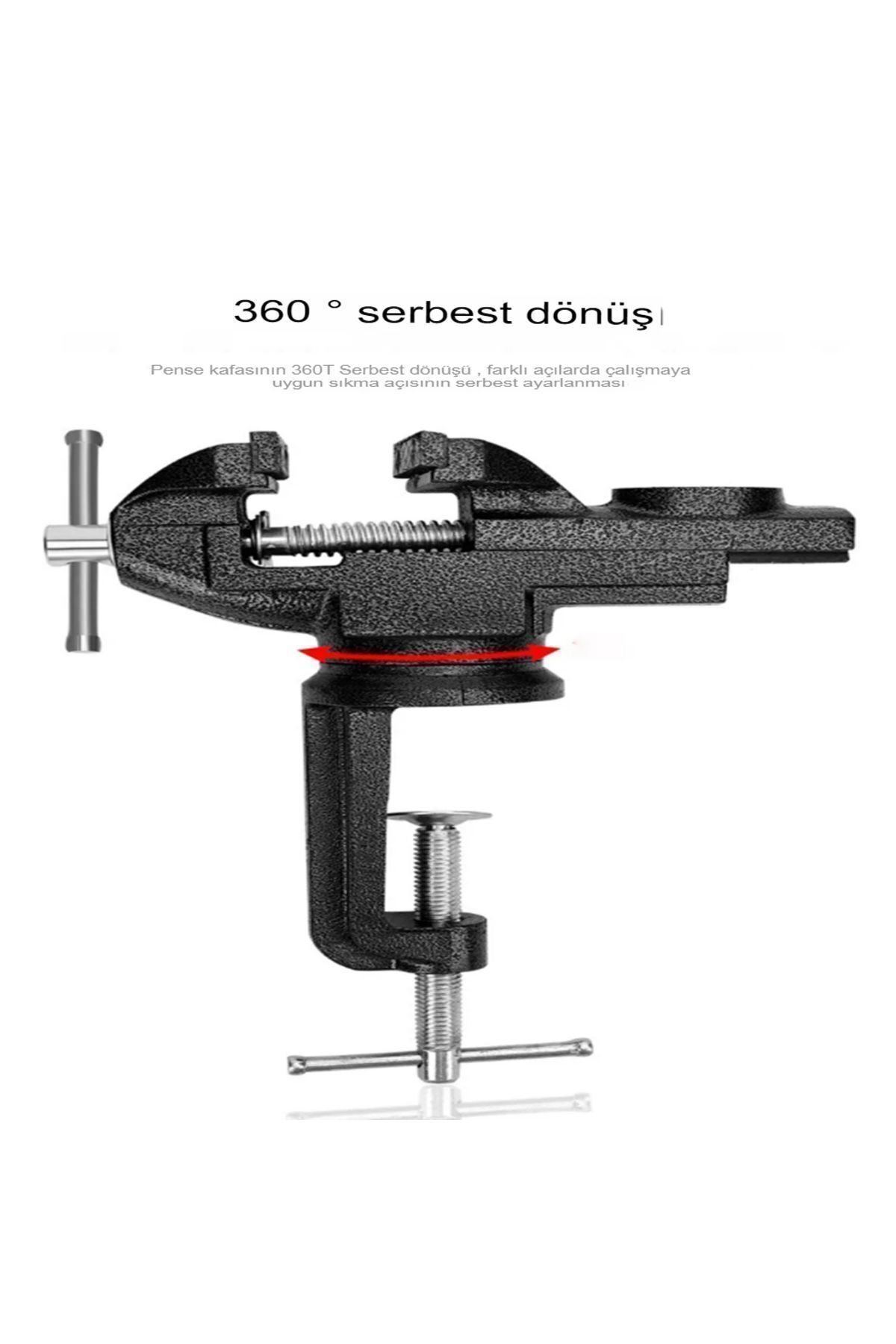 60Mm Dövme Çelik 360 Derece Döerli Sabit Masa Tezgah Mengenesi 5 Yıl Garanti Alaşımlı Dövme Çelik