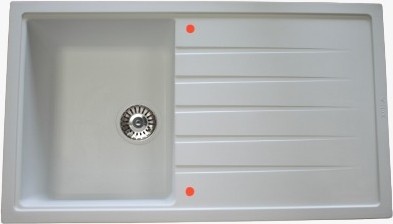 Beyaz Tek Göz Granit Eviye 50X86 VX004