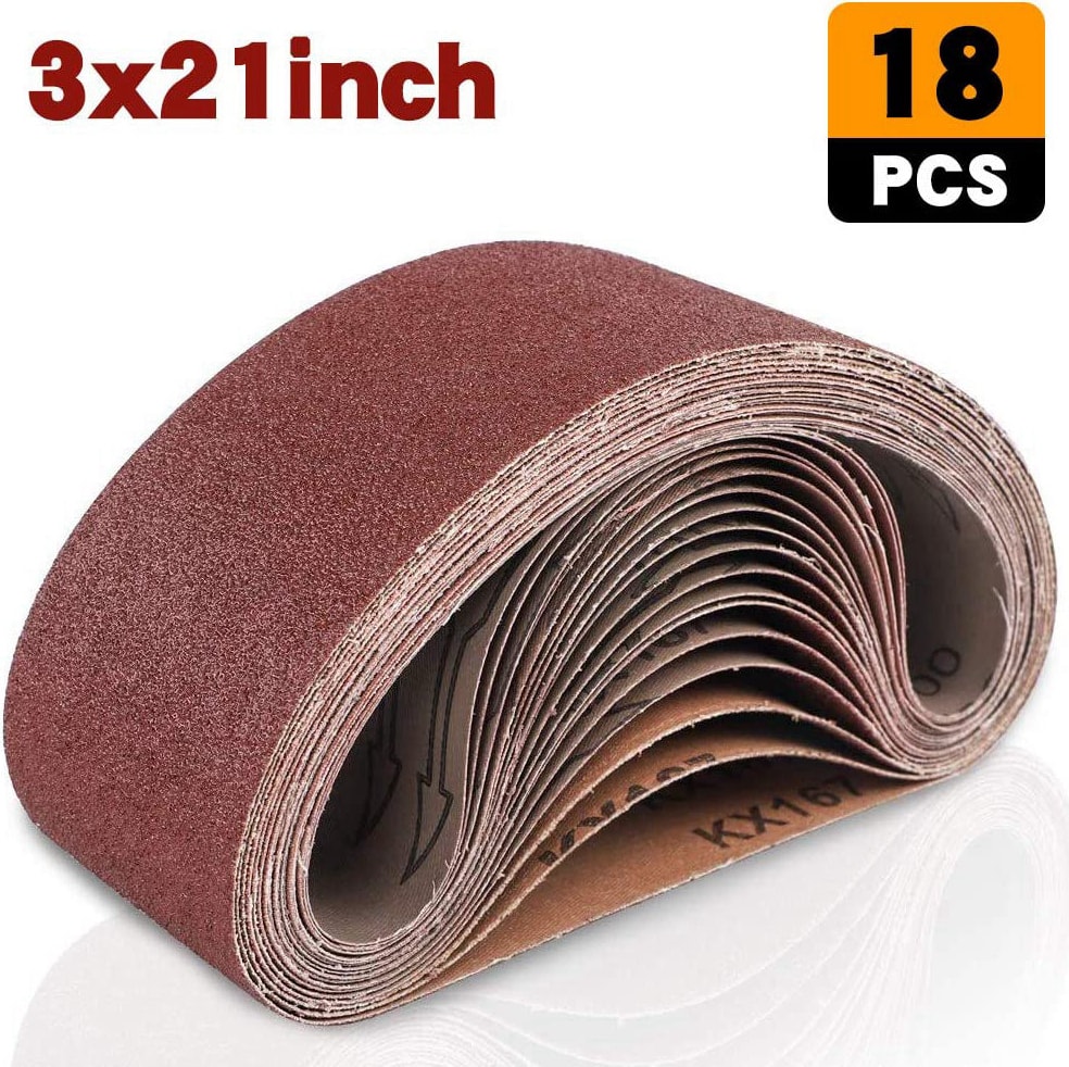 18 Paket Zımpara Kayışı 3X21 Inç (75X533MM) Alüminyum Oksit Zımpara Kayışı (3 Adet 60 80 120 180 240 400 Grit) Bantlı Zımpara Makinesi Için (Yurt Dışından)