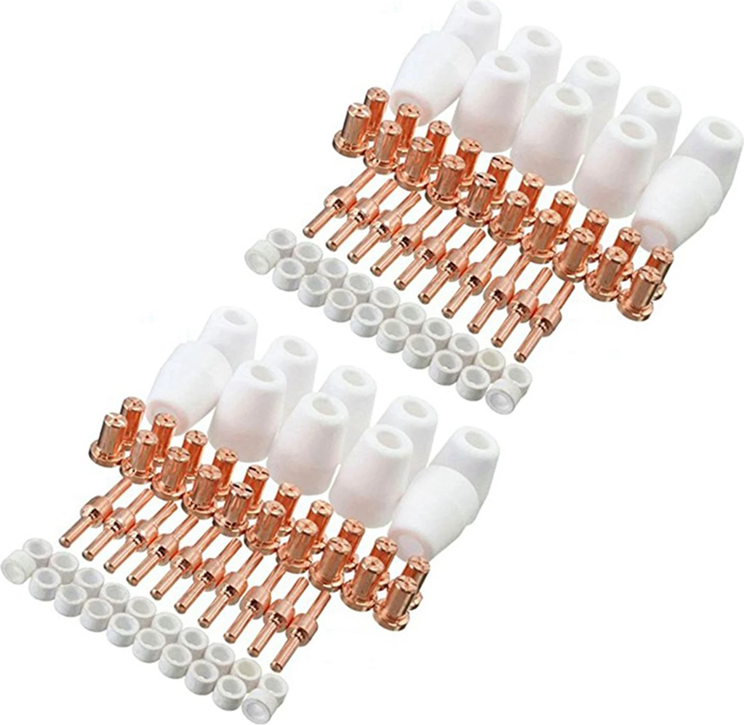 120X Seramik + Kırmızı Bakır Hava Plazma Kesme Kesici Sarf Malzemeleri Genişletilmiş Ucu Nozulları Elektrot PT31 LG40 CUT-50D (Yurt Dışından)