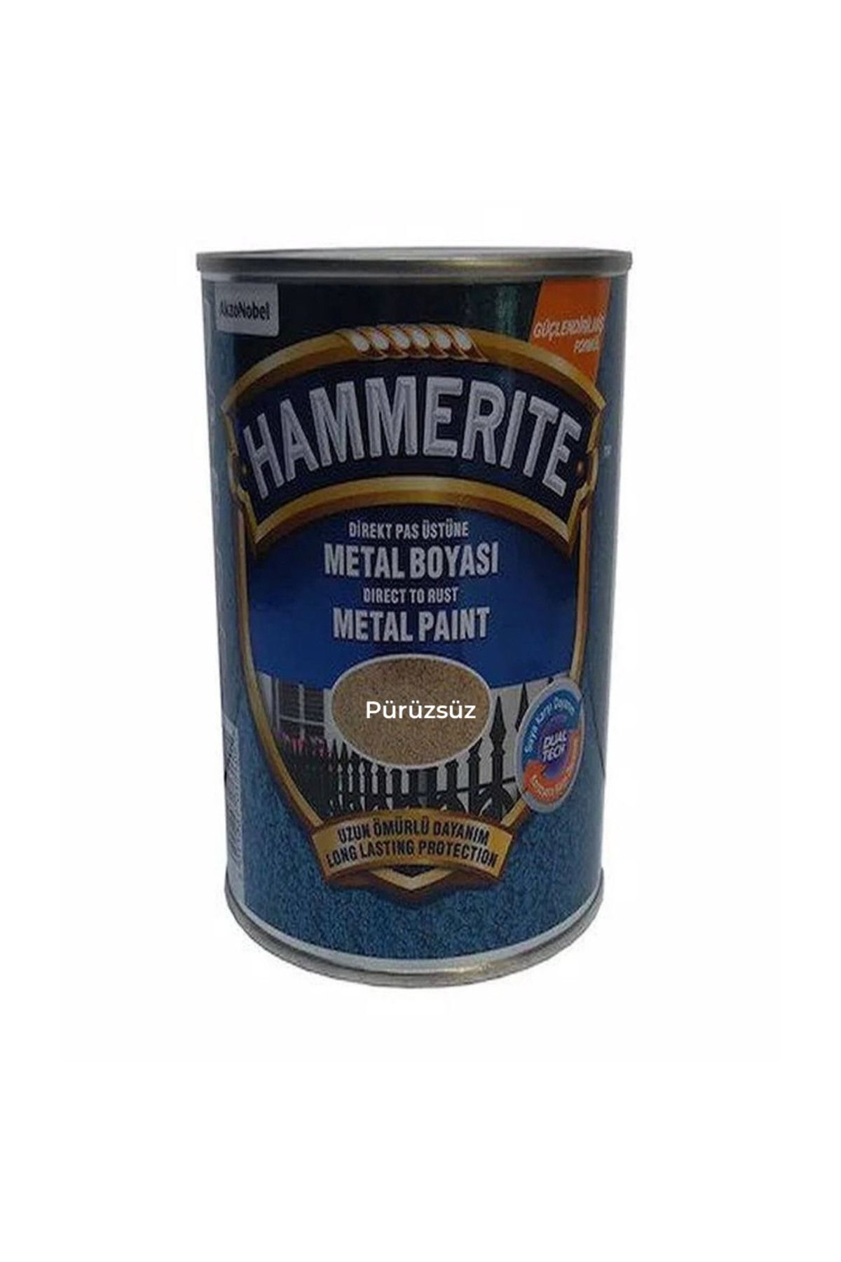 Hammerite Direkt Pas Üstü Düz Metal Boyası Siyah 0.75 Lt