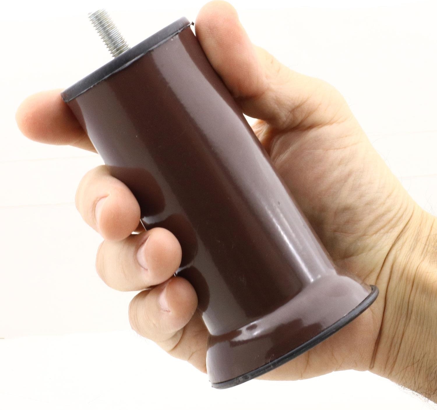 Mobilya Baza Koltuk Kanepe Çekyat Yükseltme Ayağı Ince Diş Metal M8 Kahve Ayakları 12 Cm 4 Adet