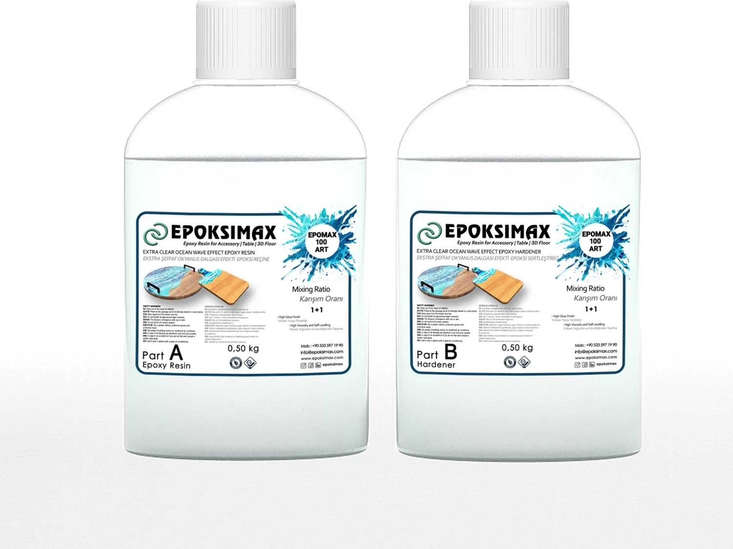 Sanatsal Okyanus Dalgası Efekti Epoksi Reçine 100 Art 1 kg